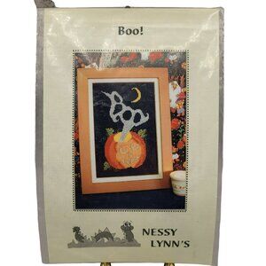 Boo Halloween Jack O Lantern Nessy Lynn's Counted Cross Stitch Pattern